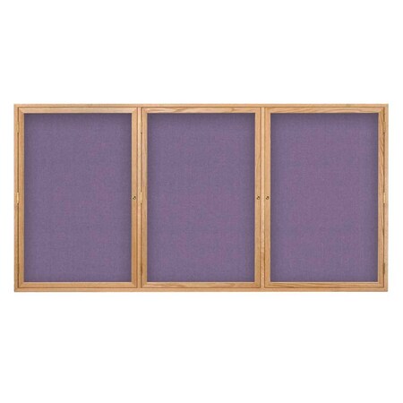 United Visual Products Single Door Enclosed EZ Tack Board, 36"x36", Header, Walnut/Grey UV102HDEZ-GREY-WALNUT